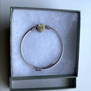 Silver Letter A Charm Bracelet